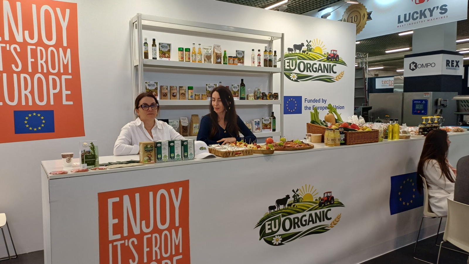 Organic food products displayed at the EUOrganic stand