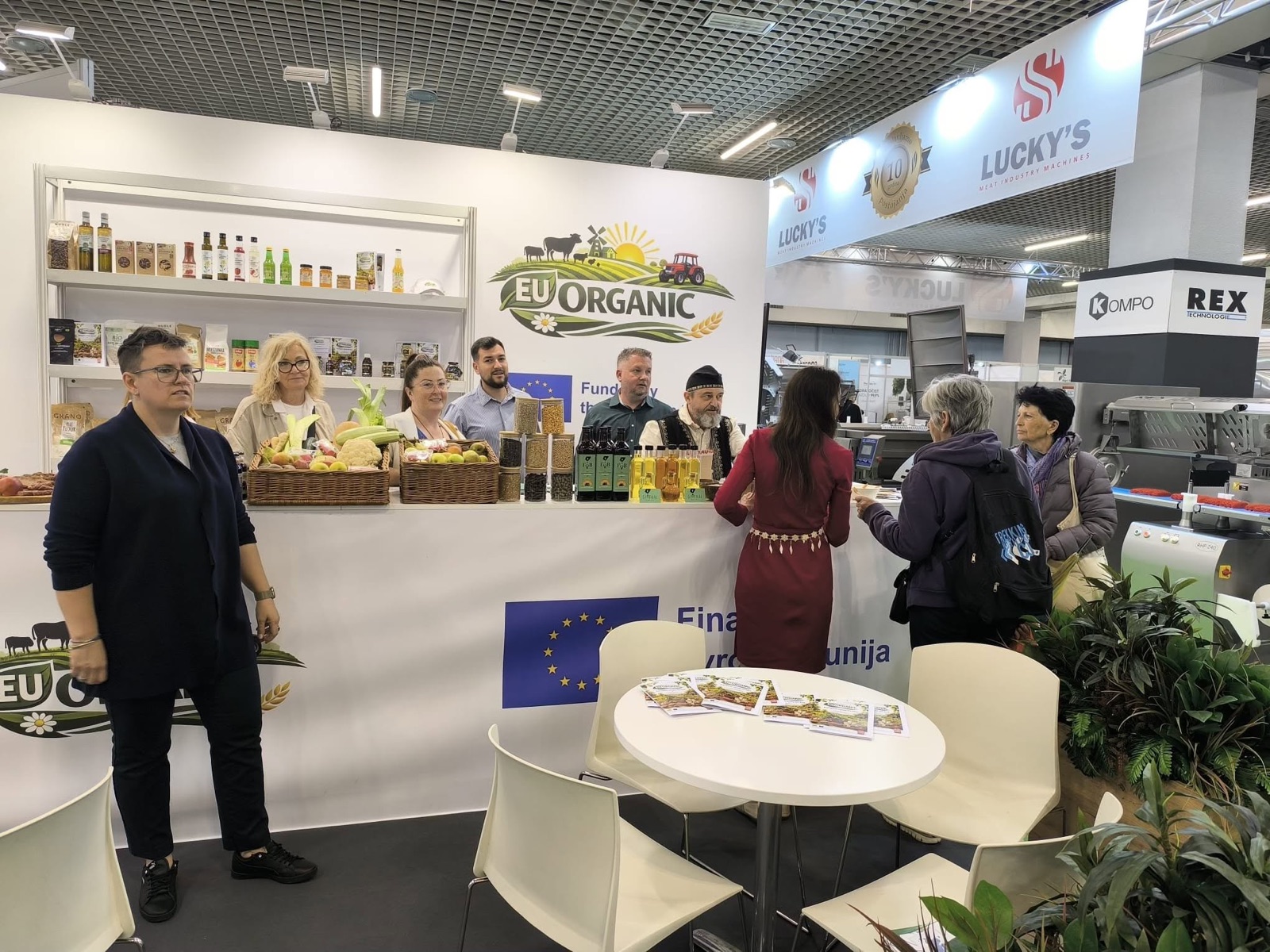 Visitors and the project team at the EUOrganic exhibition stand in Novi Sad